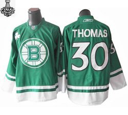 2013 NHL Stanley Cup Boston Bruins Tim Thomas 30 Green jersey