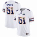 Custom Florida Gators #51 Brandon Spikes white fashion college football jersey