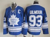 Toronto Maple Leafs 93# Doug Gilmour CCM throwback blue hockey jerseys C patch