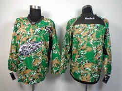 reebok Detroit Red Wings blank green camo nhl Jersey