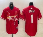 Nike St.Louis Cardinals #1 Ozzie Smith red majestic MLB Jerseys-BD