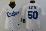 Custom Nike Los Angeles Dodgers Mookie Betts white toddler baseball Jersey