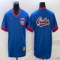 Nike Chicago Cubs blank blue majestic MLB baseball jerseys 01