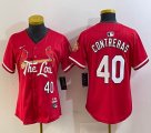 Women Nike St.Louis Cardinals #40 Willson Contreras red majestic Baseball Jersey city version-BD