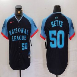 National League Dodgers #50 Mookie Betts Nike Navy 2024 MLB All-Star Game Limited Player Jersey 01