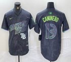 Nike Tampa Bay Rays #13 Caminero black majestic baseball jersey city version 03