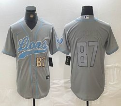 Detroit Lions #87 Laporta grey baseball Joint name -BD 01