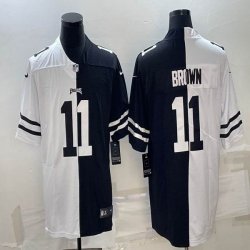 Philadelphia Eagles #11 Carson A.J. Brown white black split Color Rush Limited Jersey-BD 01