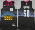 Nike Denver Nuggets #50 Aaron Gordon black nba basketball jerseys city version -TY