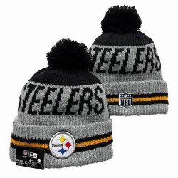 2024 Pittsburgh Steelers gray black NFL Sports Cuffed Knit Hats 01