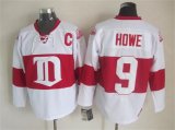 Detroit Red Wings Gordie Howe 9# white hockey jersey C patch