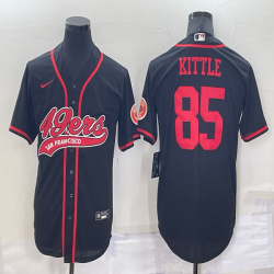 Nike San Francisco 49ers #85 George Kittle black baseball jerseys Joint name-BD