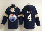 Edmonton Oilers 4# Taylor Hall Blue Ice Hockey Hooded Sweatshirt