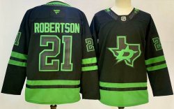 Dallas Stars #21 Jason Robertson Black green NHL Hockey Jerseys -PD