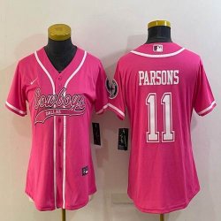 Women Nike Dallas Cowboys #11 Micah Parsons pink baseball jerseys Joint name-BD