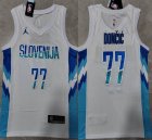 Jordan logo Dallas Mavericks #77 Luca Doncic white nba jerseys-XD