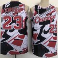 Chicago Bulls #23 Michael Jordan black red white nba basketball jerseys-YLQ