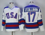 Jack O'Callahan #17 1980 white USA Olympic Hockey Jersey