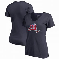 New York Giants NFL Pro Line by Fanatics Branded Women\'s Banner State V-Neck T-Shirt â€“ Navy