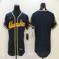 Milwaukee Brewers blank dark blue Flexbase Authentic Collection Jersey