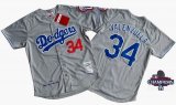 2024 World Series Champions Los Angeles Dodgers Fernando Valenzuela Mitchell & Ness Gray Road 1981 Cooperstown Collection Authentic Jersey