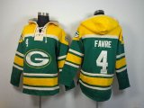 Green Bay Packers Brett Favre 4# Green yellow nfl Hooded Sweatshirt