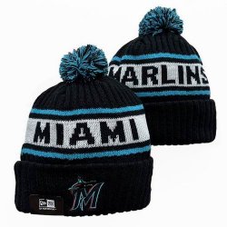 2024 Florida Marlins black white MLB Cuffed Knit Hats