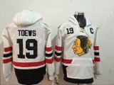 Chicago Blackhawks Jonathan Toews 19 white NHL Hooded Sweatshirt