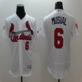 2016 St Louis Cardinals #6 Stan Musial white Flexbase Authentic Collection Jersey