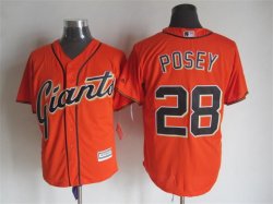 San Francisco Giants #28 Buster Posey ornage Majestic baseball jersey