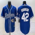 Nike Los Angeles Dodgers #42 Jackie Robinson blue majestic baseball Jerseys Joint name -BD 01