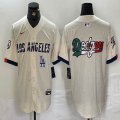 Nike Los Angeles Dodgers blank beige fashion MLB Baseball jerseys -BD 03