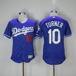 Los Angeles Dodgers #10 Justin Turner blue Flexbase Authentic Collection Jersey