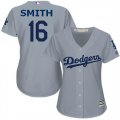 Los Angeles Dodgers #16 Smith gray women majestic baseball Jersey