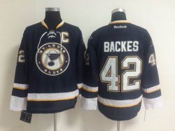 St Louis Blues 42# David Backes dark blue reebok hockey Jerseys C patch