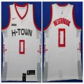 Houston Rockets #0 Russell Westbrook white Basketball jerseys city version -HL