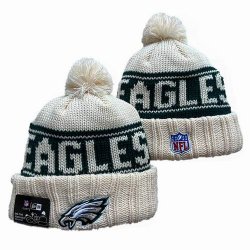 2024 Philadelphia Eagles beige green NFL Sports Cuffed Knit Hats 01