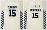 Kentucky Wildcats #15 DeMarcus Cousins white College Basketball Jerseys