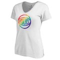 Women's White New York Knicks Fanatics Branded Team Pride V-Neck T-Shirt