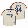 Houston Astros #34 Nolan Ryan Beige Throwback mlb jersey-SG