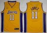 Nike Los Angeles Lakers #11 Brook Lopez Yellow NBA Jersey