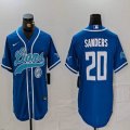 Detroit Lions 20# Barry Sanders blue baseball jerseys Joint name-BD 01