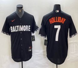 Nike Baltimore Orioles #7 Holliday black majestic baseball jersey-BD