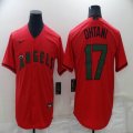 Nike Los Angeles Angels #17 Shohei Ohtani red majestic baseball jersey Commemorative Edition-BD