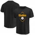 Pittsburgh Steelers Majestic Maximized Crew Neck T-Shirt â€“ Black