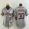 Youth Nike Houston Astros #30 Kyle Tucker gray baseball jerseys -BD