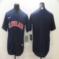 Nike Cleveland Indians blank dark blue majestic baseball jersey-BD