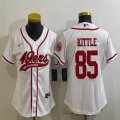 Women 49ers #85 George Kittle nike white baseball jerseys Joint name-BD