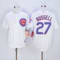 Chicago Cubs Addison Russell #27 majestice white mlb baseball jersey