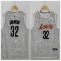 Los Angeles Lakers 32 Magic Johnson gray new basketball jersey